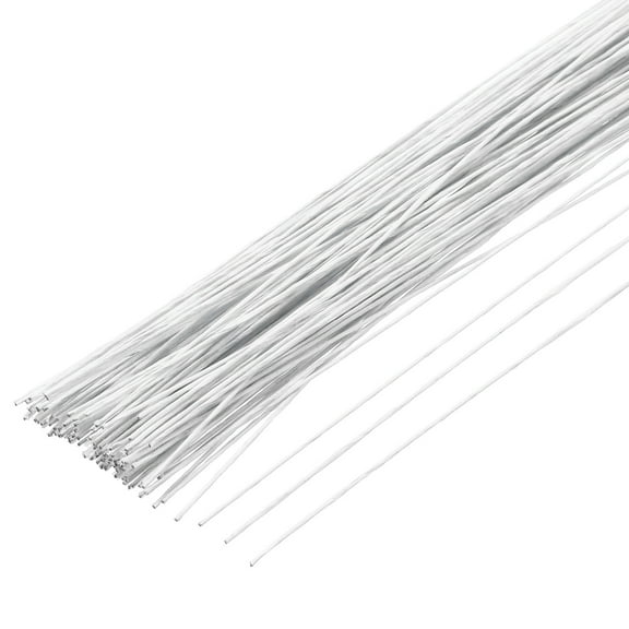 100pcs White Floral Wire Stems Bendable 0.35mm 28 Gauge Florist Wire for Artificial Flower