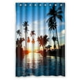 thumbnail image 1 of ABPHQTO Hermosa puesta de sol en un resort de playa en los trópicos Cortina de ducha de poliéster impermeable y ganchos 120x180 cm, 1 of 1