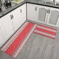thumbnail image 2 of Red Christmas Striped Pattern Kitchen Rugs Sets Of 2,Anti Fatigue Kitchen Mat Rugs Non Slip Washable,Decorative Kitchen Floor Mats for Kitchen,Sink,Laundry,17"x30"+17"x47", 2 of 7