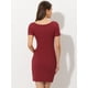 thumbnail image 4 of Mini Vestido Informal de Punto Ajustado con Escote para Mujer Vestido Ceñido Elegante rojo XL, 4 of 6