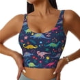 thumbnail image 2 of Uemuo Dinosaur Flowers Pattern Women's Sports Bra - High Impact Support, Breathable, and Comfortable Athletic Bra for Running, Yoga, and Workouts, 2 of 9