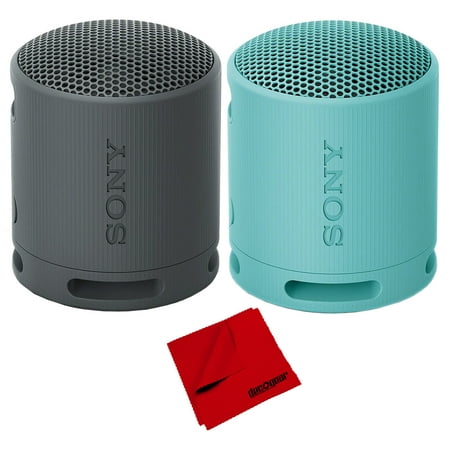 Sony SRSXB100/B XB100 Compact Bluetooth Wireless Speaker Black Bundle with Sony XB100 Compact Bluetooth Wireless Speaker Blue and Deco Gear 6 x 6 inch Microfiber Cleaning Cloth
