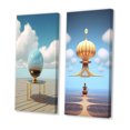 thumbnail image 3 of Designart "Surrealistic Infinity Minimal Potential I" Abstract Landscape Wall Art Set Of 2 - Modern Blue Wall Decor Set Of 2, 3 of 6