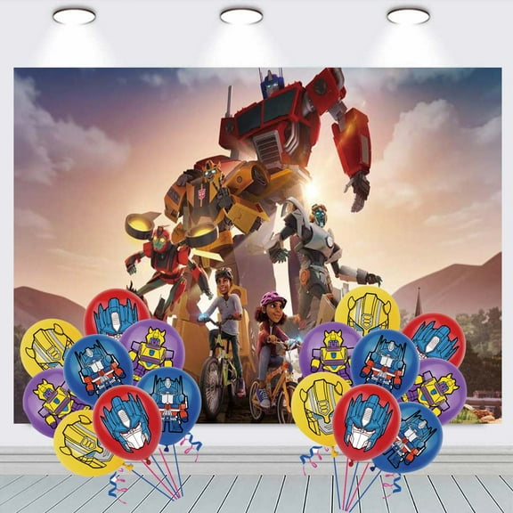 Transformer Birthday Balloons Party Supplies Banner Backdrop Background Taspestry Poster Wall Decor