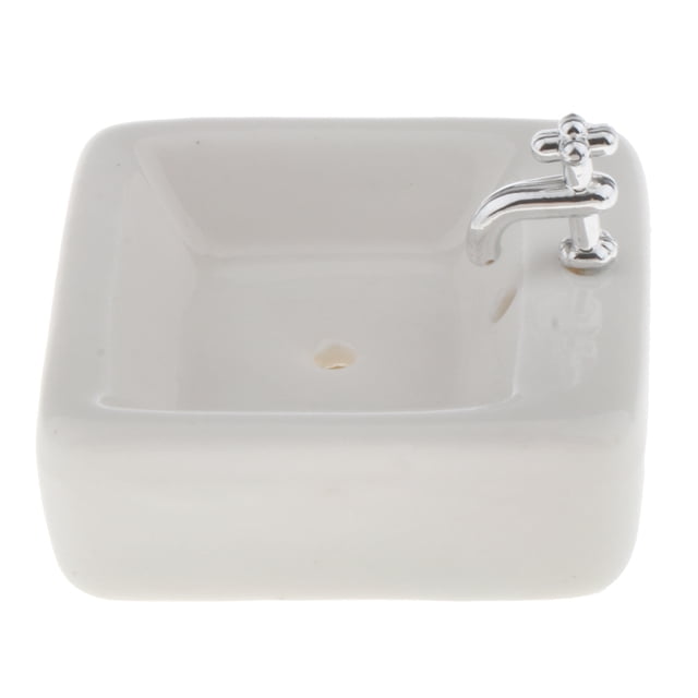 Lavabo Cuadrado Miniatura 1:12 Sunnimix para Suministros de Baño