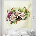 thumbnail image 1 of Flowers Tapestry, Watercolor Composition of Spring Blossoms Herbs Leaves and Petals Vintage, Fabric Wall Hanging Decor for Bedroom Living Room Dorm, 5 Sizes, Ivory and Multicolor, by Ambesonne, 1 of 1