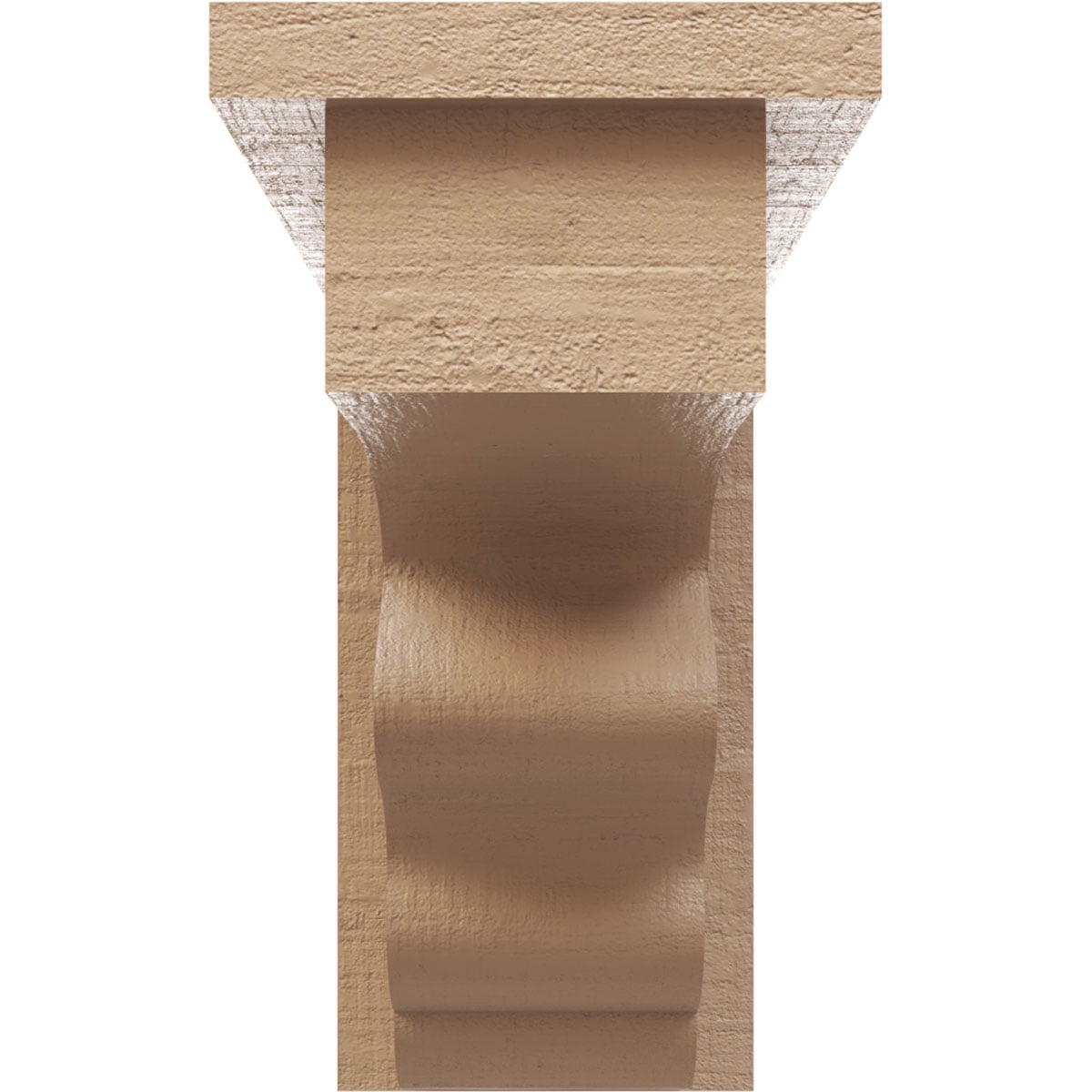 3"W x 9"D x 6"H Classic Highland Rough Cedar Woodgrain TimberThane Corbel, Primed Tan