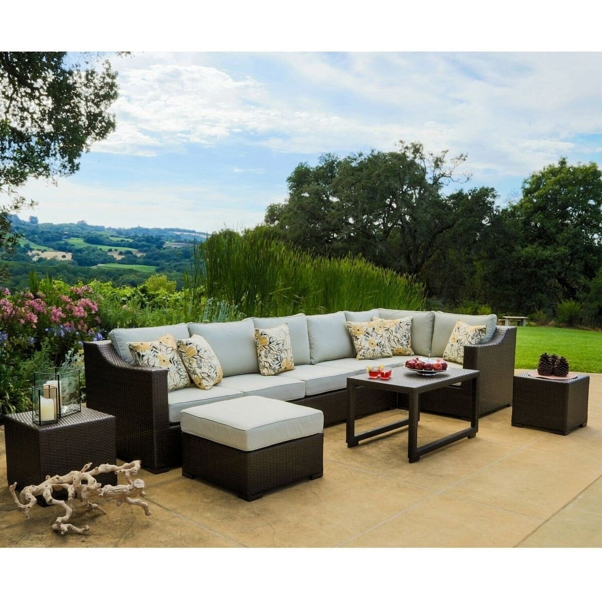 Corvus Matura 10-piece Dark Brown Wicker Patio Furniture Set by