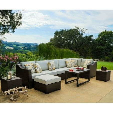 Corvus Matura 10 Piece Dark Brown Wicker Patio Furniture Set Corvus Matura 10 Piece Dark Brown Wicker Patio Furniture Set