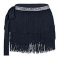 thumbnail image 5 of AGWOLF Women Belly Dance Skirt Tassel Fringe Skirts Sparkly Sequin Hip Scarf Party Rave Costume, 5 of 6
