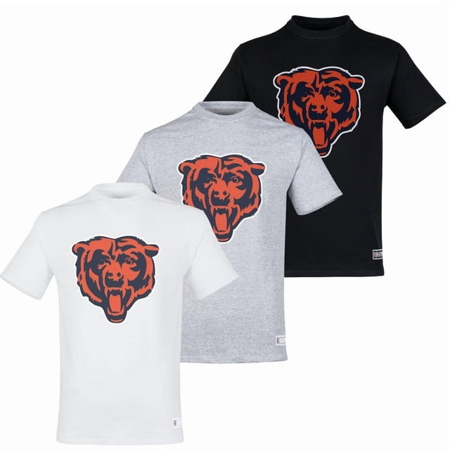 NFL Paquete de 3 Playeras Chicago Bears para Hombre, Talla Mediana