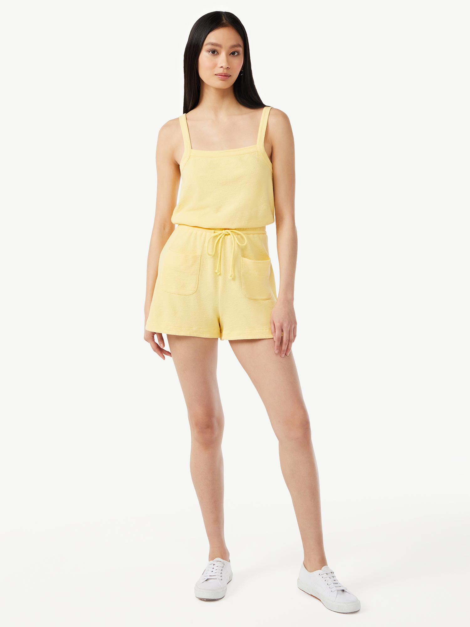 Free Assembly Women's Sleeveless Cotton Romper - image 2 of 5