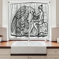 thumbnail image 2 of Ambesonne Black and White Kitchen Curtains, Greek Man and Eagle, 55"x39", White and Black, 2 of 3
