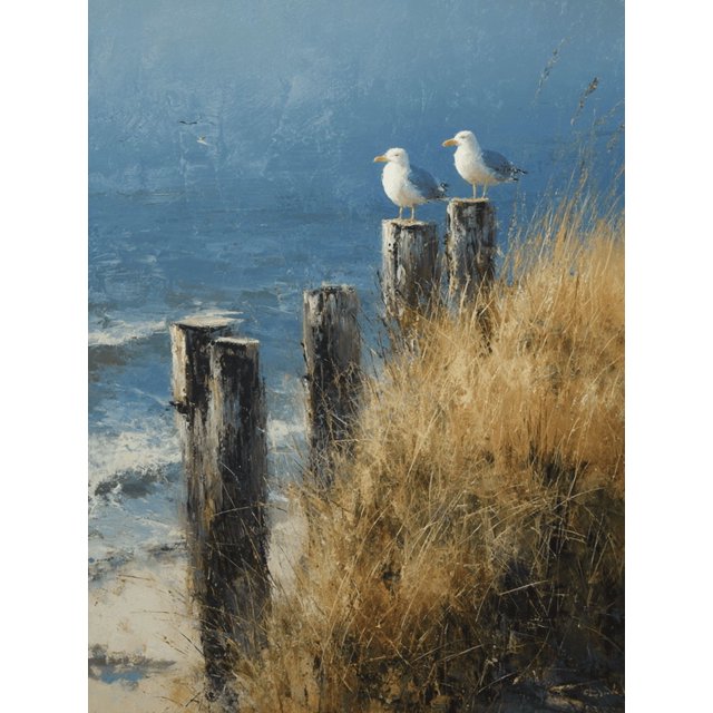 Qisvanset Seascape Canvas Print 12x16 Inch Bar Indoor Wall Art