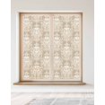 thumbnail image 2 of Window Privacy Film Beige Grey Boho Floral Stained Glass Window Film Decorative Sun Block Window Cover Vintage Ethnic Tribe Abstract Art Window Clings Static Adhesive Sticker for Bathroom 23.6"x59", 2 of 7