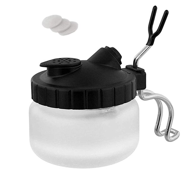 Herramienta de limpieza de pistola de lavado de pistola, bote de limpieza de pluma multifuncional, botella de recolección de líquidos residuales con estante de Metal Sincero Electrónica