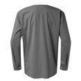 thumbnail image 4 of Camisas Vaqueras Para Hombre Manga Corta Camisa de manga larga de color sólido con cuello en V informal ligeramente vestido para hombre (Grey, S), 4 of 7