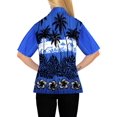 thumbnail image 2 of HAPPY BAY Women's Vacation Boyfriend Shirt Summer Hawaiian Tops XXL Dark Bushy, Royal Blue, 2 of 5