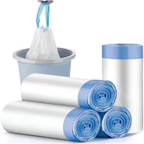 CCOCC Small Trash Bag,2.6 Gallon Garbage Bags Bathroom Trash can Liners for Bedroom Home Kitchen 5 Counts,Auto Shrink,White