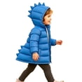 thumbnail image 2 of Chiccall Toddler Kids Cute Dinosaur Quilted Winter Coat Boys Girls Hooded Zip Padded Jacket Outerwear for Boys Girls Blue 5-6 Years, 2 of 10