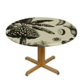 thumbnail image 3 of GOSMITH Tropical Summer Coconut Palm Banana Tree Green Leaf Round Tablecloth White, 3 of 7