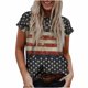 thumbnail image 1 of Tops de mujer Moda Casual Blusa suelta Bandera del Día de la Independencia Impresión de cuello redondo Camiseta Camisas Blusa Camiseta estampada Pompotops hfajkhk129814, 1 of 9