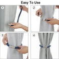 thumbnail image 4 of Uxcell 21.7'' Magnetic Window Curtain Tieback Buckle Clips Holders Polyester Navy Blue 1pcs, 4 of 7