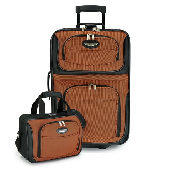Travel Select Amsterdam Softside Expandable Rolling Upright Luggage Set, Orange, 2-Piece (21/15)