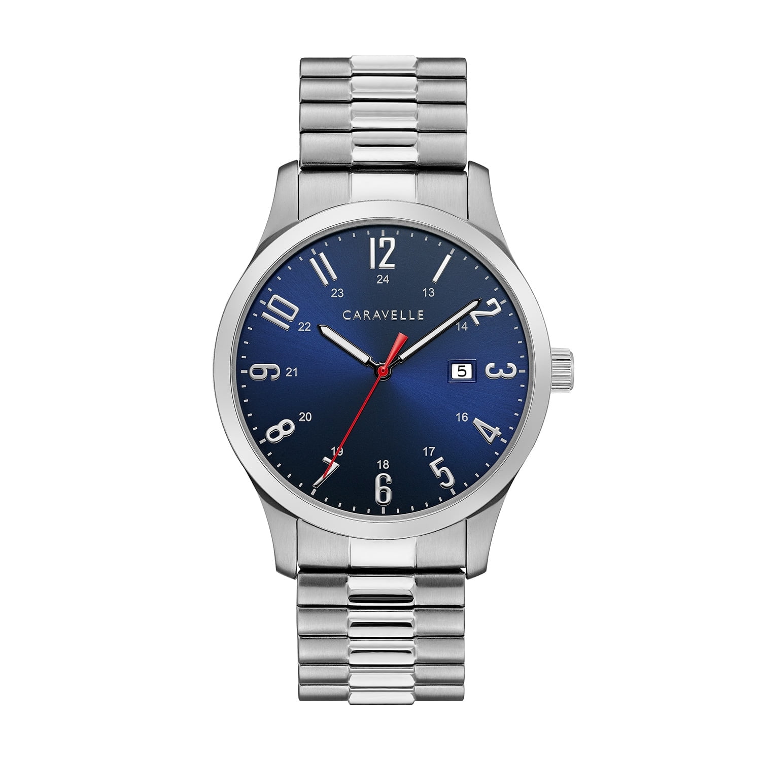 Caravelle Designed By Bulova Men's Silver-Tone Expansion Band Watch - 43B161