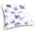 thumbnail image 3 of GZHJMY Watercolor Purple Flowers Pillow Cover 16 x 16 Inch, Soft Decorative Cushion Case Square Throw Pillow Cover for Sofa Living Room Couch Home Decor, 3 of 7