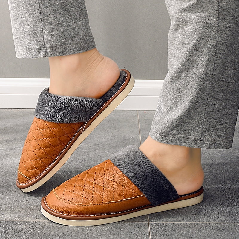 mens fleece lined slip on shoes