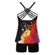 thumbnail image 4 of Augper Womens Multi Color Tie-Dye Print Set Two Piece Swimdress and Panty Swimsuits, 4 of 9