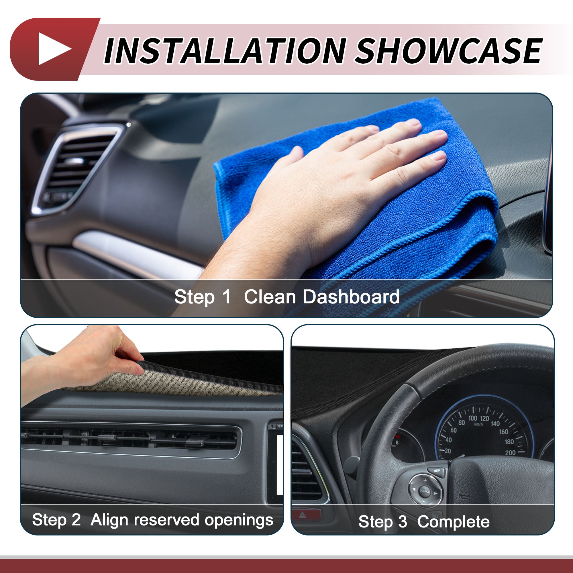 Unique Bargains Interior Suede Dashboard Cover for Nissan-Altima 2007-2012 Black