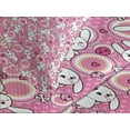thumbnail image 4 of Ambesonne Cartoon Animal Quilted Bedspread Set 3 Pcs, 90s Bunny Pattern, Queen Size, White Peach Pink, 4 of 5