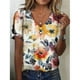 thumbnail image 2 of Blusa HOTYD para mujer con estampado floral bohemio y cuello en V y hombros descubiertos, 2 of 2
