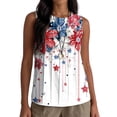thumbnail image 2 of Fewfanhot Women's Clothing 4th of July Tank Top Patriotic American Flag Sleeveless Pleated Front Loose Top, 2 of 6