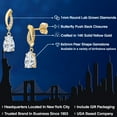 thumbnail image 2 of Gem Stone King 14K Yellow Gold White Moissanite and Lab Grown Diamond Earrings for Women | 2.05 Cttw | Gemstone Birthstone | Pear Shape 8X5MM, 2 of 7