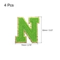 thumbnail image 2 of Uxcell 4Pcs Chenille Letter Patches Iron on Letter Patches Green N Alphabet Decorative Repair Embroidered Patches, 2 of 5