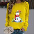 thumbnail image 3 of asdoklhq Cotton Sweaters for Women Fashion Casual Christmas Print Round Neck Loose Long Sleeve T-shirt Blouse Yellow M, 3 of 5