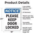 thumbnail image 2 of (2 Pack) Please Keep Door Locked OSHA Notice Sign 18 Inch X 24 Inch Indoor / Outdoor Rust-Free Aluminum Metal Signs for Workplace, Workshop, and Construction Site, Made in the USA, 2 of 8