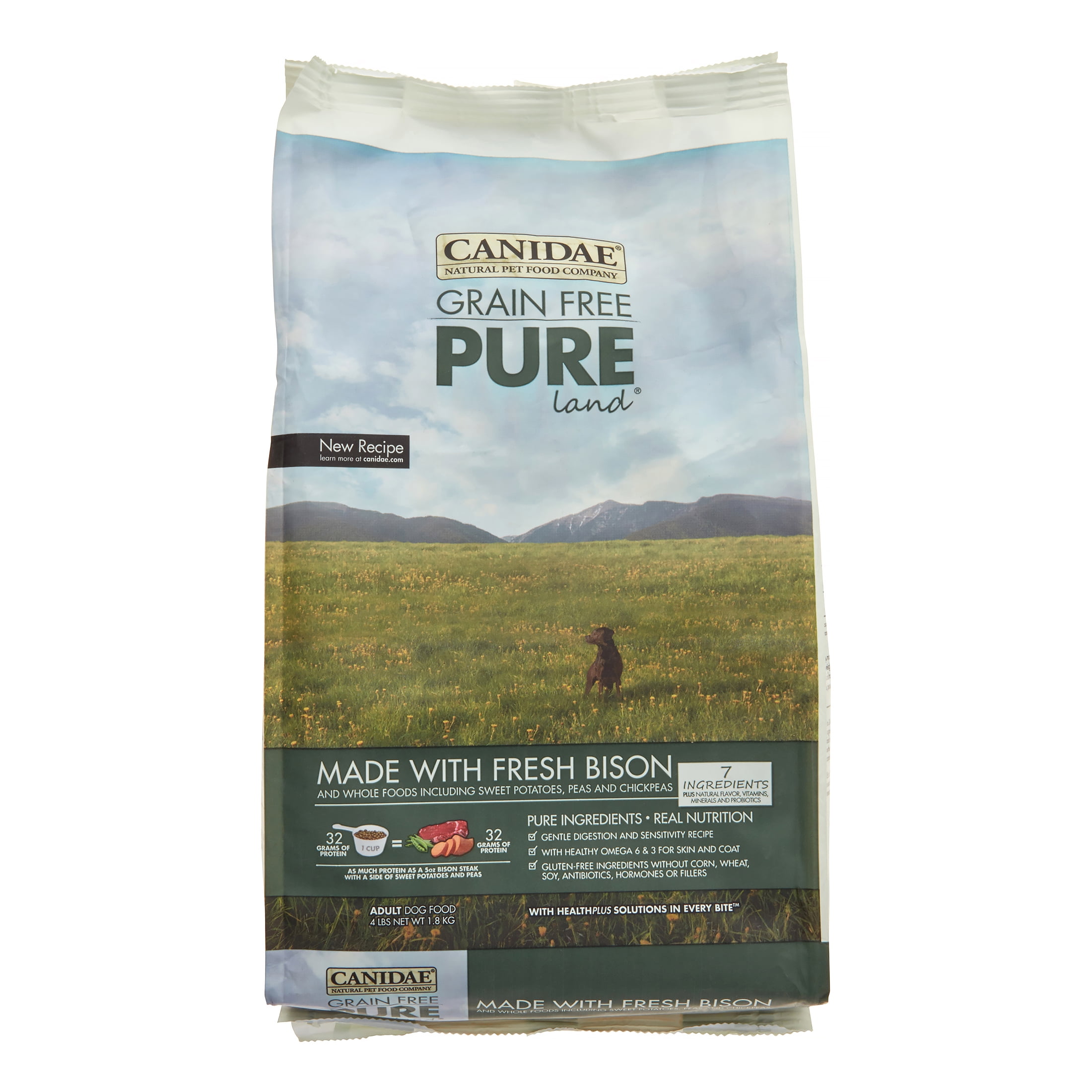 Canidae Pure Land GrainFree Fresh Bison Dry Dog Food, 4 lb