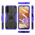 thumbnail image 3 of Heavy Duty Bracket Case for Samsung Galaxy A14 5G, Dual-Layers Rugged PC Soft Silicone Shockproof Lens Protection Case with Rotated Ring Holder Kickstand Magnetic Non-Slip Cover,Purple, 3 of 6