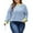 Blue, variant on SHEWIN Womens Plus Size Sweatshirt Plus Size Fall Tops Stripe Crew Neck Long Sleeve Pullover Tops Blue 1X