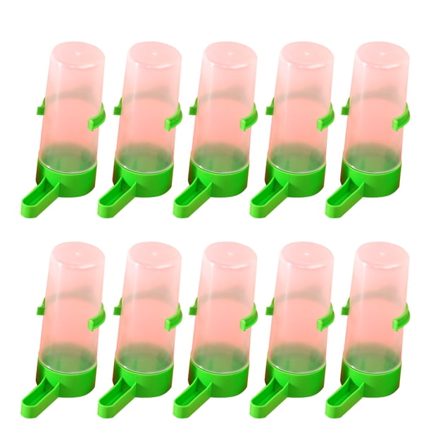 EeaseMX 10 comederos automáticos de tamaño mediano para loros, portátiles, para pájaros y bebederos (verde)