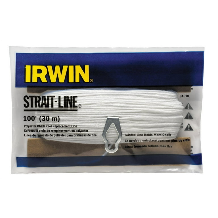 IRWIN Tools Replacement Line for STRAIT-LINE Chalk Line Reels, Polyester,  100-foot 64610