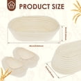 thumbnail image 2 of Wekvgz 2Pcs Bread Proofing Basket 10 inch Oval Dough Proofing Bowls with Cloth Liners Imitation Rattan Proofing Basket Beautiful Bread Banneton Basket for Professional and Home Bakers, 2 of 11