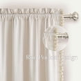 thumbnail image 2 of NICETOWN Pom Pom Velvet Curtains 96 Inches Length, Thermal Insulated Room Darkening Soft Cozy Velvet Drapes for Toddler Nursery Bedroom, Ivory White, 2 Panels, 2 of 9
