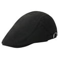 thumbnail image 2 of Gorro de taxista, boina ajustable de 55 cm a 59 cm, gorra clásica Ivy, gorra Newsboy para hombre, plana Negro, 2 of 9