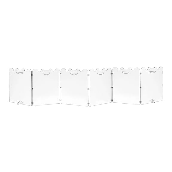 6-Panel Clear Acrylic Pet Gate - Folding Transparent Gates for Small Dogs Pets - Freestanding Foldable Tall Puppy Doggy Fence Door for Inside Indoor House Doorways Room Divider Barrier