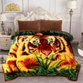 thumbnail image 4 of JML King Size Fleece Bed Blanket Reversible Thick Soft Warm Blanket 83 x 91 inches,5.7lbs, Tiger/Tiger, 4 of 8